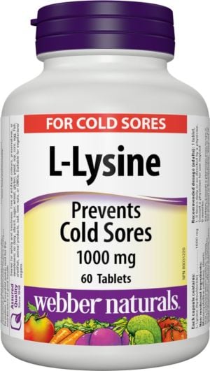 Webber Naturals L-lysine 1000 Mg 60 Caps.