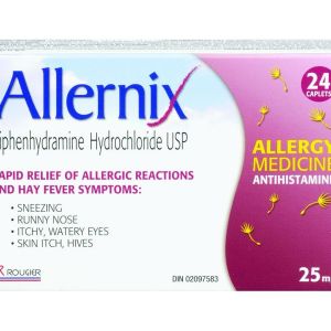 Allernix 25mg 24 Caplets Cough and Cold