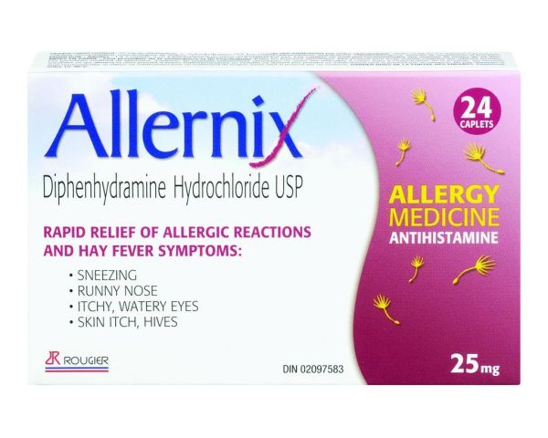 Allernix 25mg 24 Caplets Antihistamines