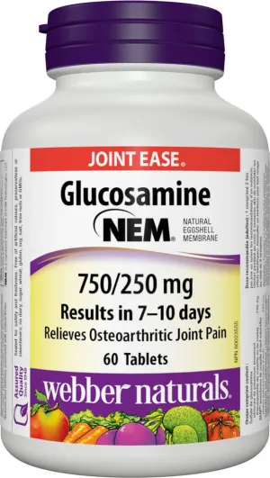 Webber Naturals Glucosamine With Nem, 750/250 Mg