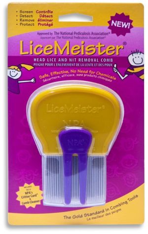 Licemeister Lice And Nit Removal Comb With Stainless Steel Teeth And Cleaning Tool