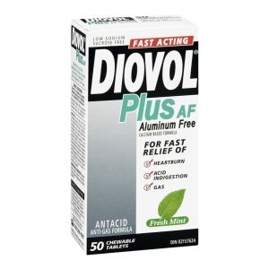 Diovol Plus Anti-acid Aluminum Free Tablets 50.0 Tab Antacids and Digestive Support