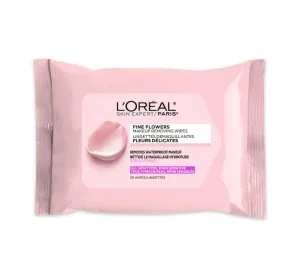 L'oreal Fine Flowers Makeup Removing Cleansing Wipes, With Rose & Jasmine Flower Extracts 25.0 Wipes
