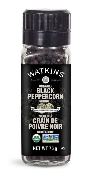 Watkins Organic Black Peppercorn Grinder