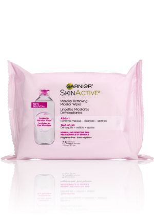 Garnier Skin Active Micellar Wipes For Normal And Sensitive Skin, 25 Un 1.0 Ea
