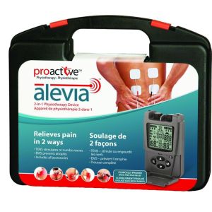 Proactive Alevia 2-in-1 Tens and Ems Unit for Pain Management, Grey Grey/Black Standard Home Health Care