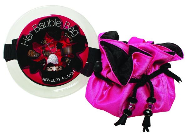 Her Bauble Bag  Hot Pink With Black Cosmetics