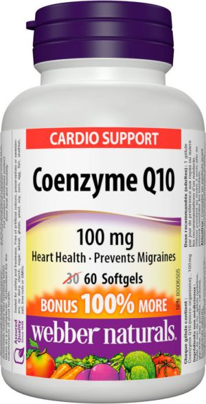 Webber Naturals Coenzyme Q10 100 Mg - Bonus 30 + 30 Caps.