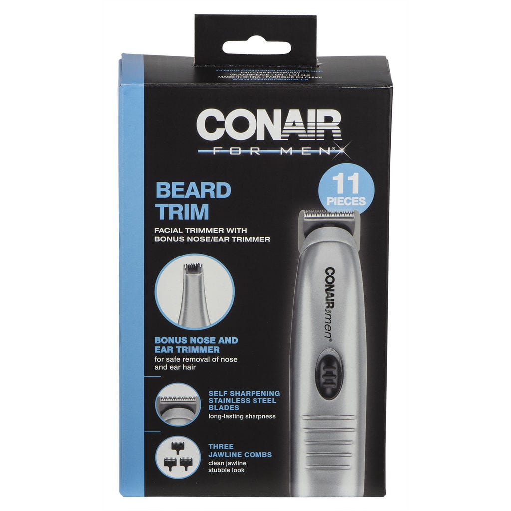Conair For Men 11 Pc Battery Operated Facial Trimmer With Nose/ear Trimmer Grooming Kit