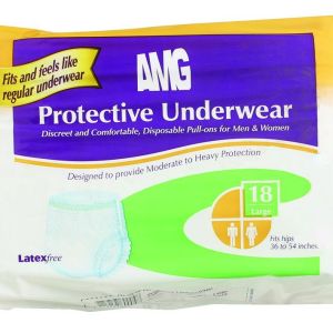 Amg Incontinence Underwear for Men and Women, Large, 18 Count L Daily Living Support