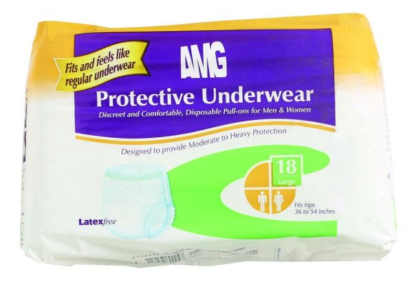 Amg Incontinence Underwear For Men And Women, Large, 18 Count L Daily Living Support