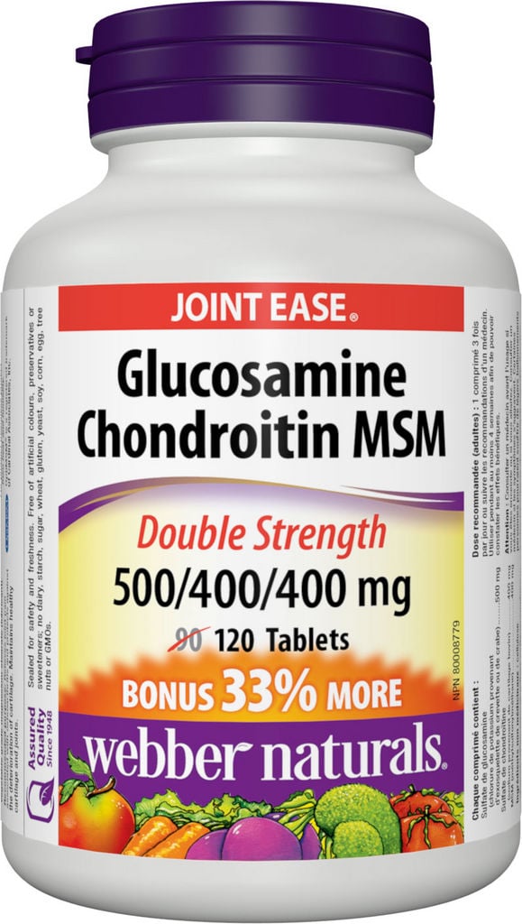 Webber Naturals Glucosamine, Chondroitin Sulfate & Msmall Bonus Size