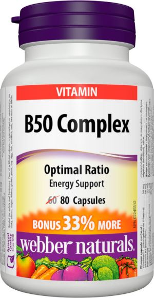 Webber Naturals B-komplex Forte 50 Mg Bonus 60 +20 Tbl.