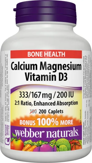 Webber Naturals Calcium Magnesium With D3 Bonus Size