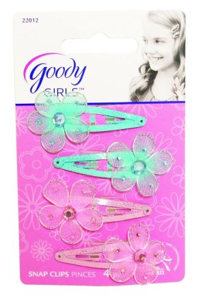 Goody 4pc Assorted Color Flower Clips (22012)
