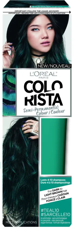 L'oreal Paris Colorista Semi-permanent Hair Color For Brunettes, #teal, 1 Kit