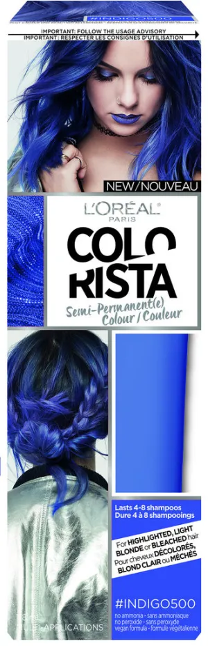 L'oreal Paris Colorista Semi-permanent Hair Color - Light Bleached Blondes, #indigo, 1 Kit