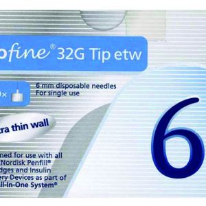 Novofine Needles 32g Tip Etw 6mm 100/pack Insulin Needles, Pen Needles and Syringes