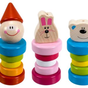 Tooky Toy Wooden 3-Pack Figures Rattle Baby Needs