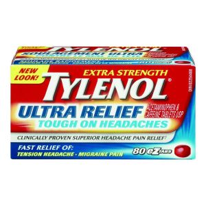Tylenol Tylenol Ultra Relief Eztabs For Migraine Pain Relief, 500 Mg Acetaminophen Plus 65 Mg Caffeine