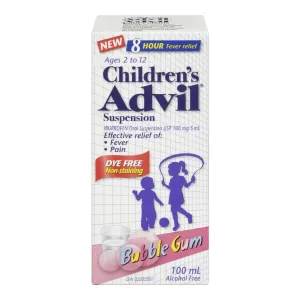 Children's Advil Suspension Dye-free Bubble Gum 100ml