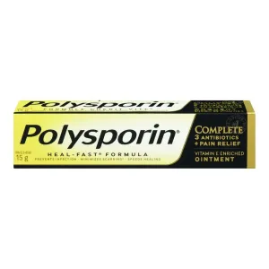 Polysporin Complete Antibiotic Ointment, Heal-fast Formula, 15g