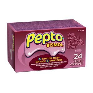 Pepto Bismol Caplets For Nausea, Heartburn, Indigestion, Upset Stomach, And Diarrhea