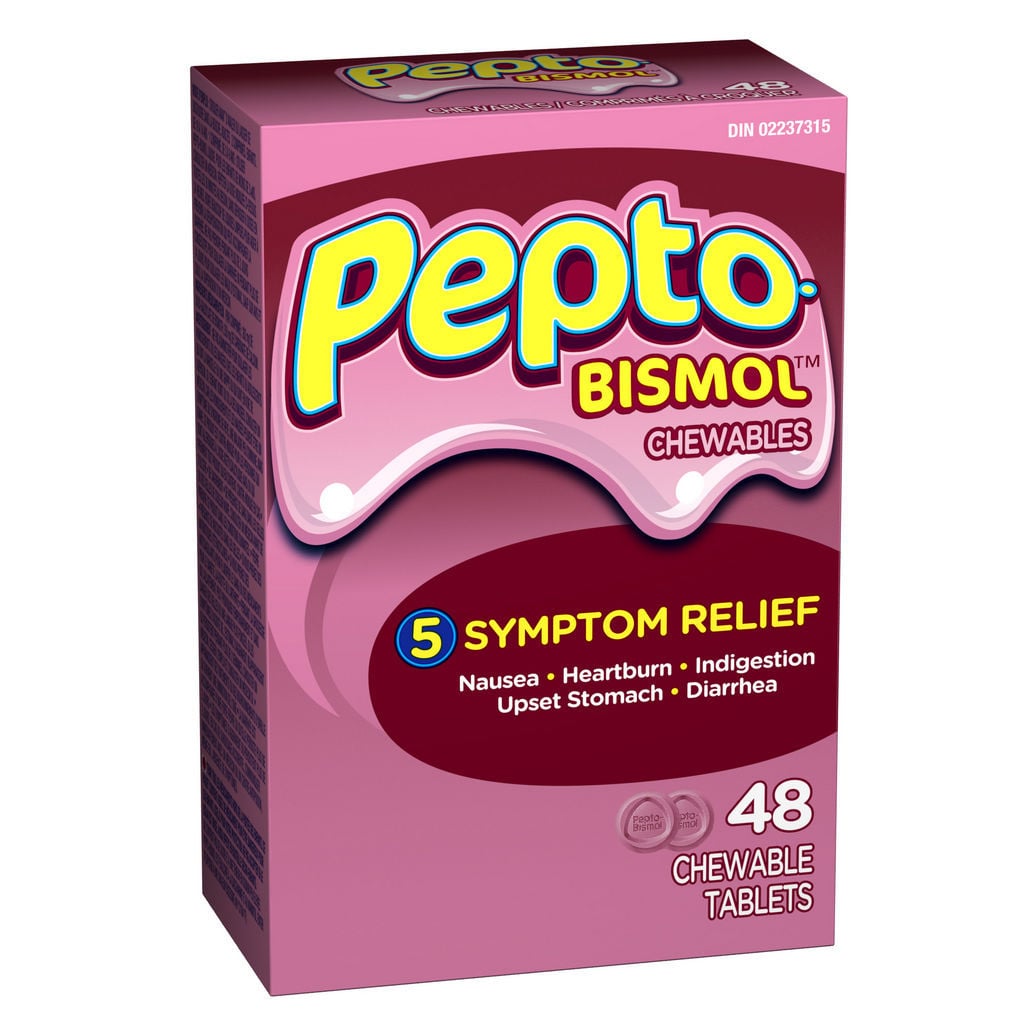 Pepto Bismol Chewable Tablets For Nausea, Heartburn, Indigestion, Upset