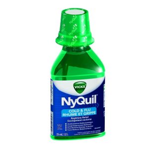 Vicks Nyquil Cold & Flu Nighttime Relief Original Flavour Liquid Cough and Cold