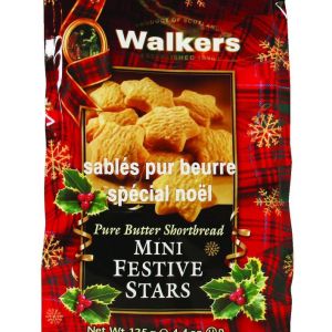 Walkers Mini Festive Stars Pure Butter Shortbread – 4.4oz Food & Snacks