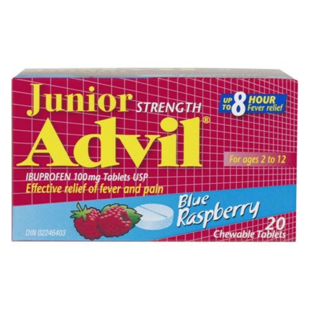 Junior Strength Advil Chewable Tablets Blue Raspberry 20s CTC Health