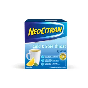 Neocitran Cold & Sore Throat Night Lemon Cough, Cold and Flu Treatments