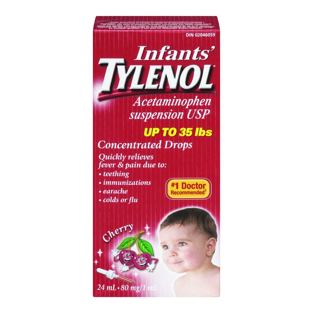 Tylenol Infants' Medicine, Fever & Pain Drops, Cherry 24.0 Ml