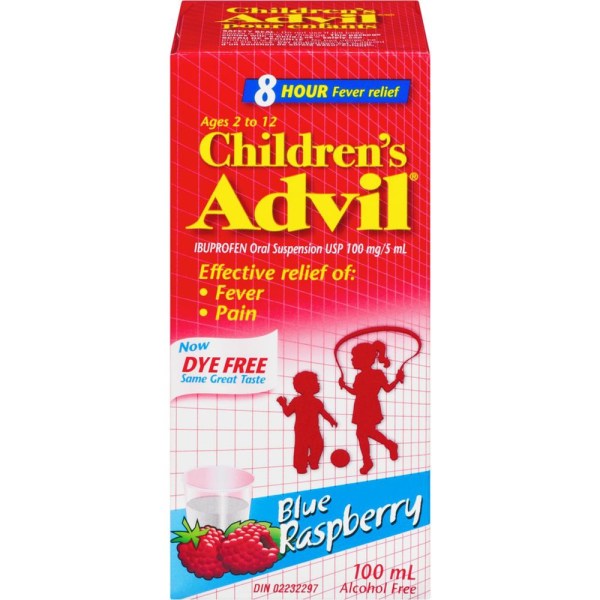 Advil Children’s Suspension Dye Free Blue Rasberry Analgesics and Antipyretics