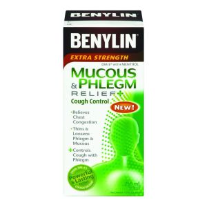 Benylin Extra Strength Mucus & Phlegm Plus Cough Control Syrup, 250 Ml Cough, Cold and Flu Treatments