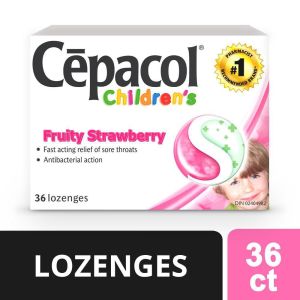 Cepacol Cepacol Children’s Fruity Strawberry, Sore Throat Lozenges, 36 Ct 36.0 Count Throat Lozenges and Sprays