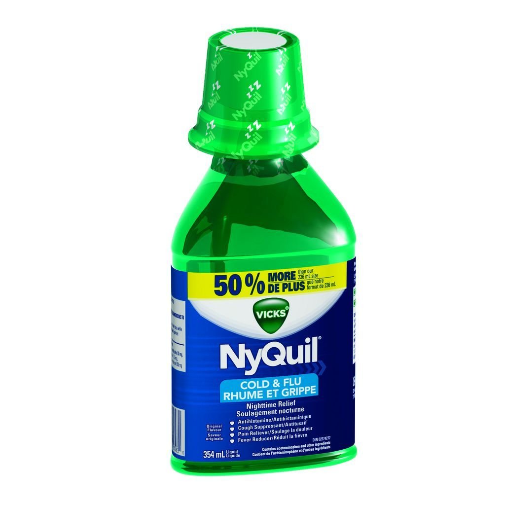 Vicks Nyquil Cold And Flu Nighttime Relief Original Flavour Liquid Ctc