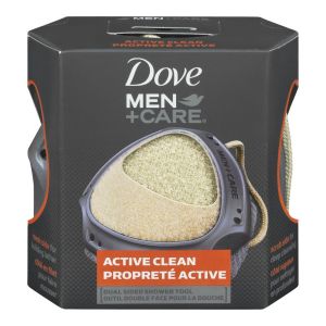 Dove Men +care Active Clean Dual Sided Shower Tool Hand And Body Soap