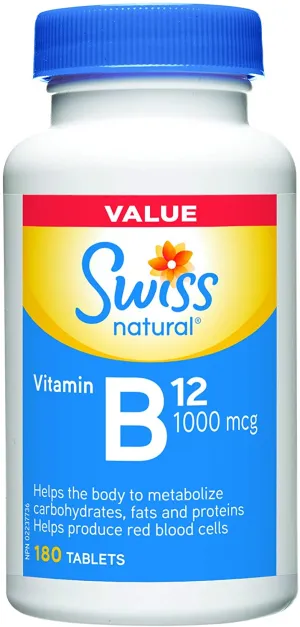 Swiss Natural Vitamin B12 Tablet, 1000 Mcg