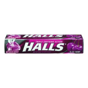 Halls Lozenges Mentho-lyptus Black Cherry No Sugar Added Cough, Cold and Flu Treatments
