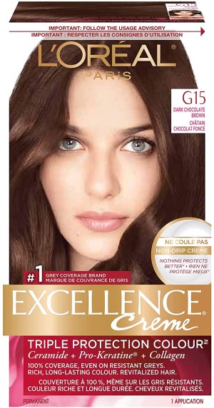 L'oreal Paris Excellence Creame Permanent Triple Protection Hair Color,g15 Dark Chocolate Brown