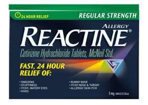 Reactine Regular Strength 24 Hour Allergy Medicine, Antihistamine, 5mg