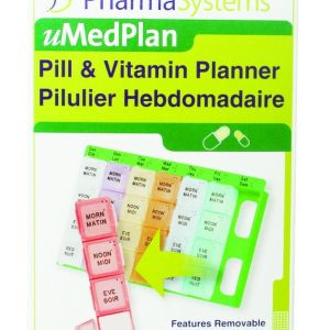 Pharmasystems Weekly Pill Planner With Removable Days Dosettes and Pill Boxes