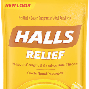 Halls Halls Relief Mentho-lyptus Honey Lemon Flavour, 30 Cough Drops 30.0 Ea Throat Lozenges and Sprays