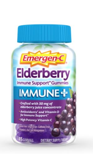 Emergen-c Immune+ Vitamin C & Mineral Supplement Gummies Elderberry