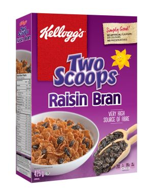 Kellogg's Two Scoops Raisin Bran Cereal 425g