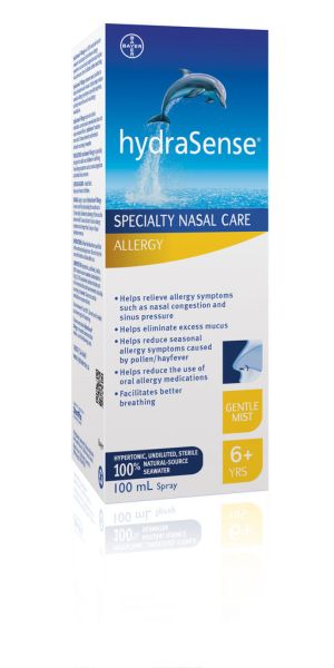Hydrasense Hydrasense Allergy Nasal Spray, Specialty Nasal Care, Fast Relief Of Nasal Congestion, 100% Natural Source Seawater, Preservative-free, 100