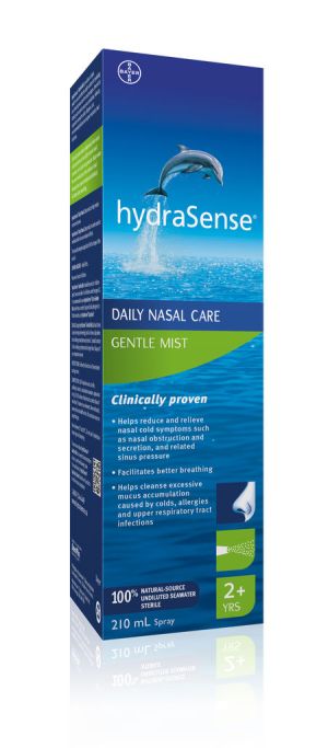 Hydrasense Hydrasense Gentle Mist Nasal Spray, Daily Nasal Care, Fast Relief Of Nasal Congestion, 100% Natural Source Seawater, Preservative-free, 210