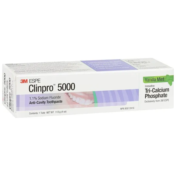 CLINPRO 5000 Sodium Fluoride Anti-Cavity Toothpaste, 113 g, Vanilla Mint