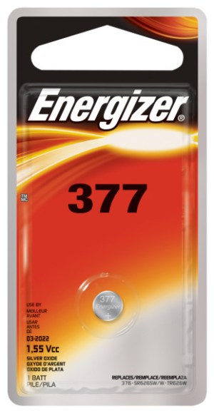 Energizer 377 Silver Oxide Button Battery 1.0 Count